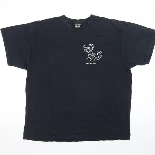 New Love Club Men's Black Funny Graphic Ring Spun Cotton T-Shirt L