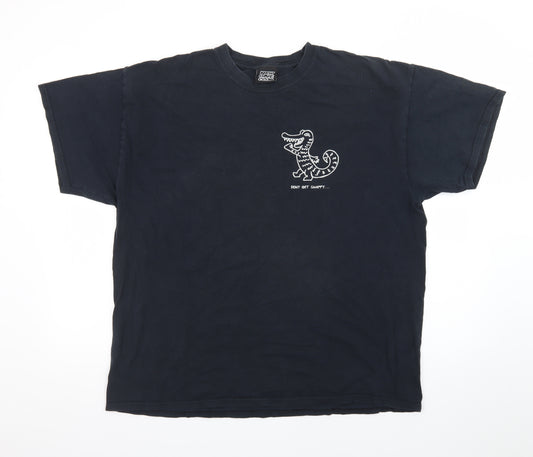 New Love Club Men's Black Funny Graphic Ring Spun Cotton T-Shirt L