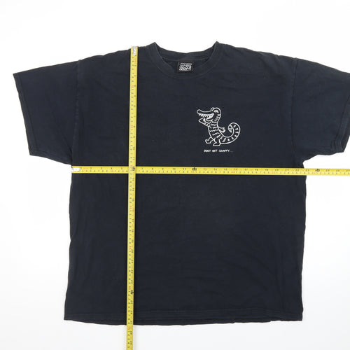 New Love Club Men's Black Funny Graphic Ring Spun Cotton T-Shirt L