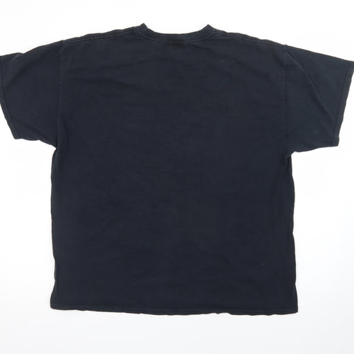New Love Club Men's Black Funny Graphic Ring Spun Cotton T-Shirt L
