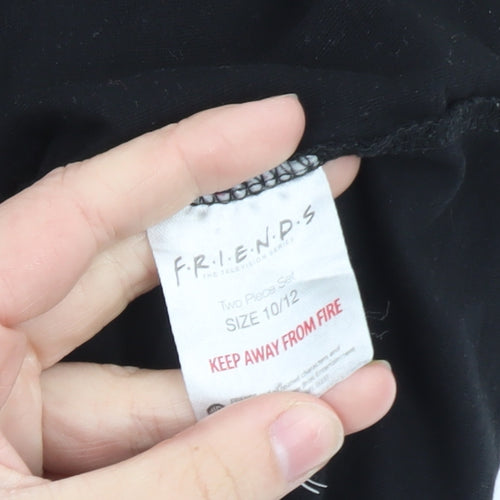 FRIENDS Womens Black Cotton T-Shirt Size 10 Short Sleeve Crew Neck