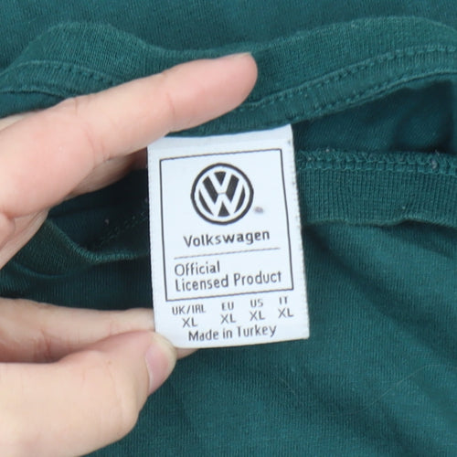 Volkswagen Men's Green XL Retro Camper Graphic T-Shirt