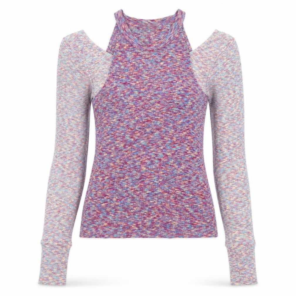 Front view of We The Free Women's Multicoloured L Cold Shoulder Knit Jumper