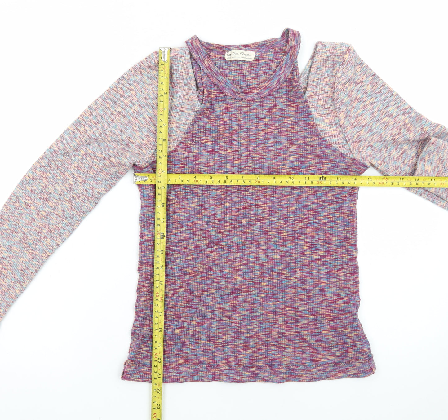 We The Free Women's Multicoloured L Cold Shoulder Knit Jumper