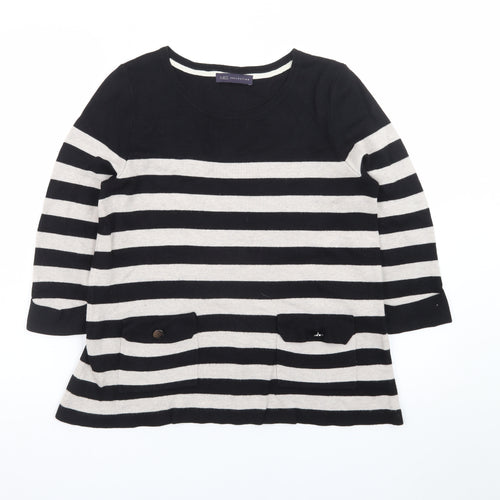 Marks and Spencer Women’s Black Striped Tunic Top UK 12 3/4 Sleeve