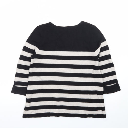 Marks and Spencer Women’s Black Striped Tunic Top UK 12 3/4 Sleeve