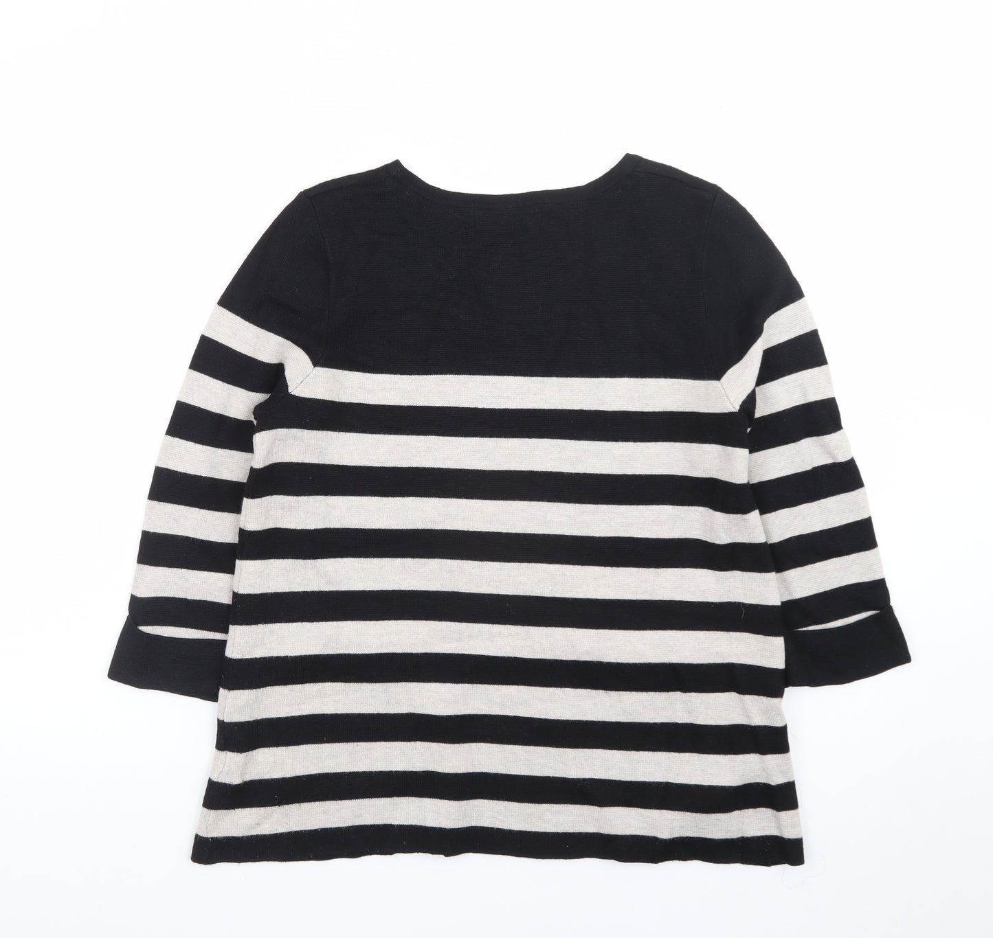 Marks and Spencer Women’s Black Striped Tunic Top UK 12 3/4 Sleeve
