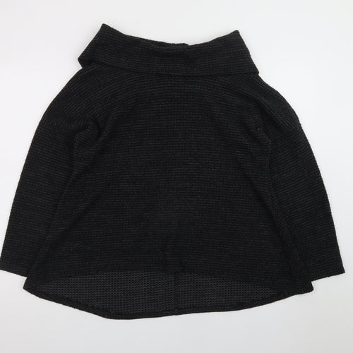 Apricot Women Black Cowl Neck Chunky Knit Jumper S