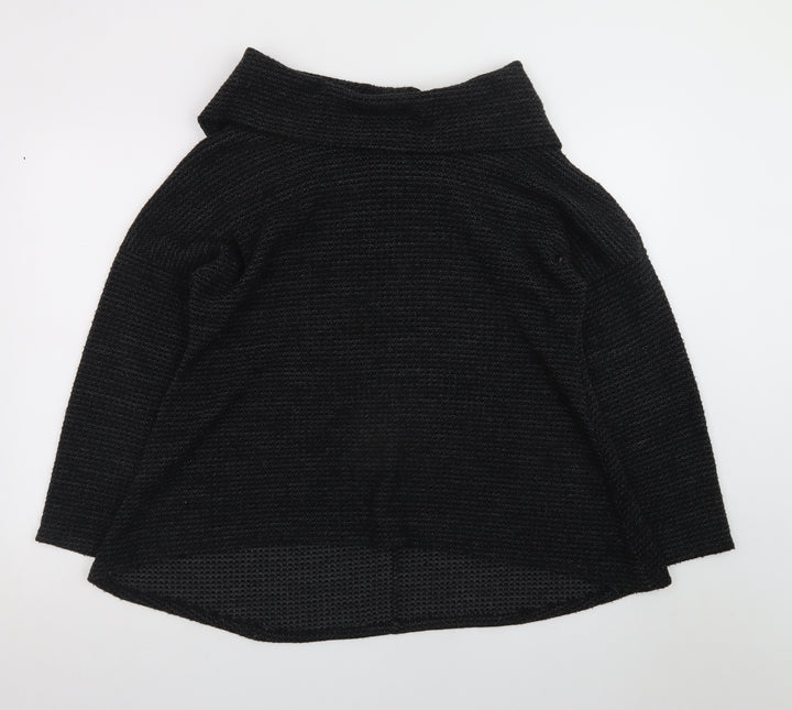 Apricot Women Black Cowl Neck Chunky Knit Jumper S