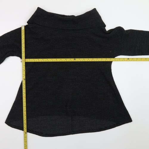 Apricot Women Black Cowl Neck Chunky Knit Jumper S