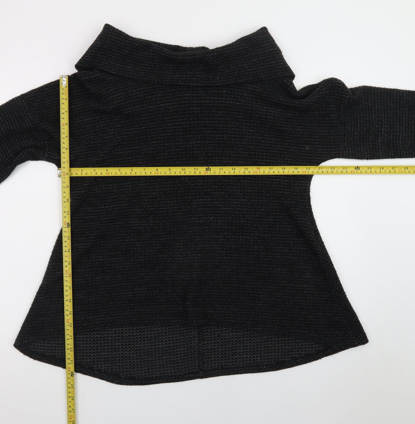 Apricot Women Black Cowl Neck Chunky Knit Jumper S