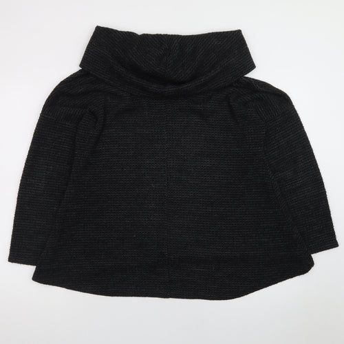 Apricot Women Black Cowl Neck Chunky Knit Jumper S