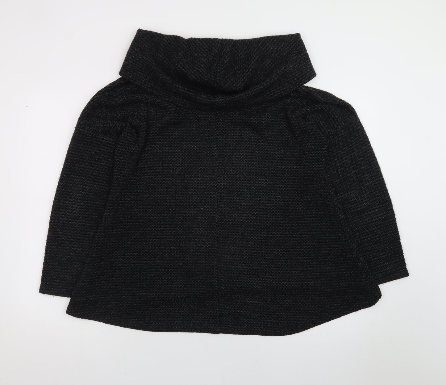 Apricot Women Black Cowl Neck Chunky Knit Jumper S