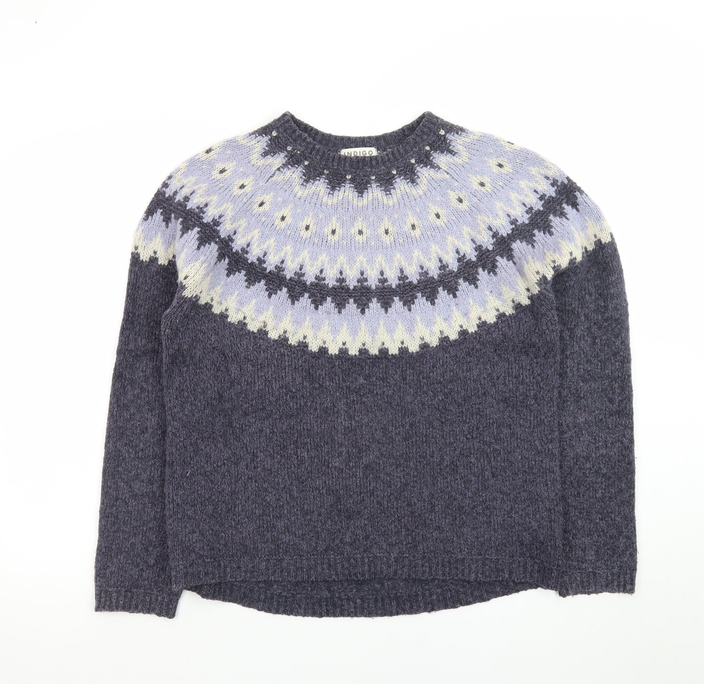 Marks and Spencer Women’s Grey Fair Isle Wool Blend Jumper Size 14