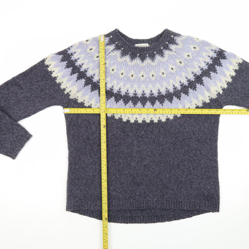 Marks and Spencer Women’s Grey Fair Isle Wool Blend Jumper Size 14