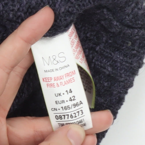 Marks and Spencer Women’s Grey Fair Isle Wool Blend Jumper Size 14