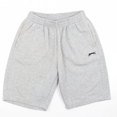 Slazenger Men's Grey XL Sweat Shorts Elastic Waist Pockets