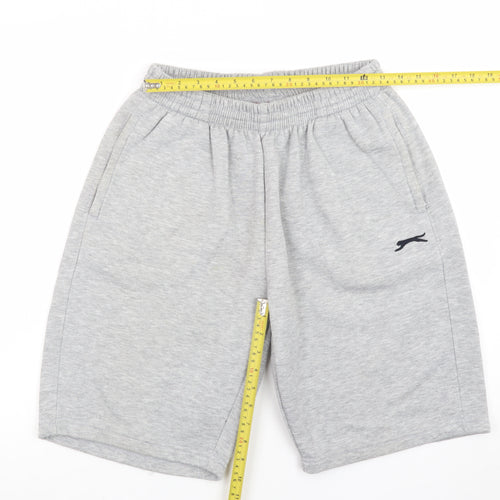 Slazenger Men's Grey XL Sweat Shorts Elastic Waist Pockets