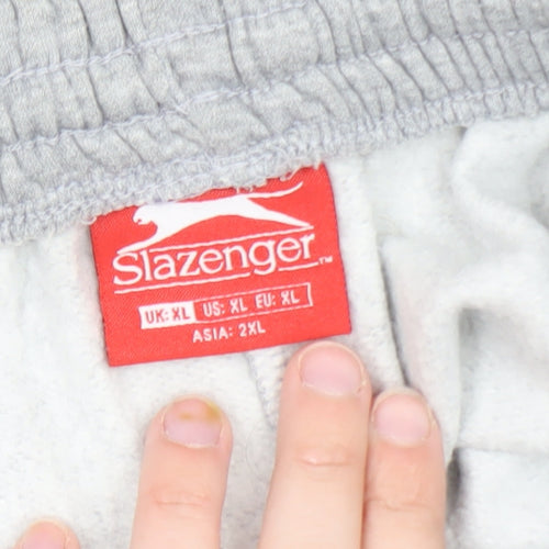 Slazenger Men's Grey XL Sweat Shorts Elastic Waist Pockets