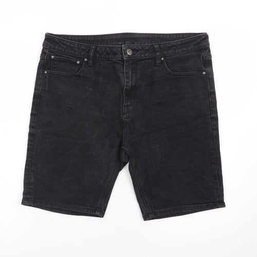 ASOS Women’s Black Denim Bermuda Shorts Size 18 Cotton Stretch