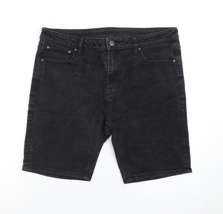 ASOS Women’s Black Denim Bermuda Shorts Size 18 Cotton Stretch