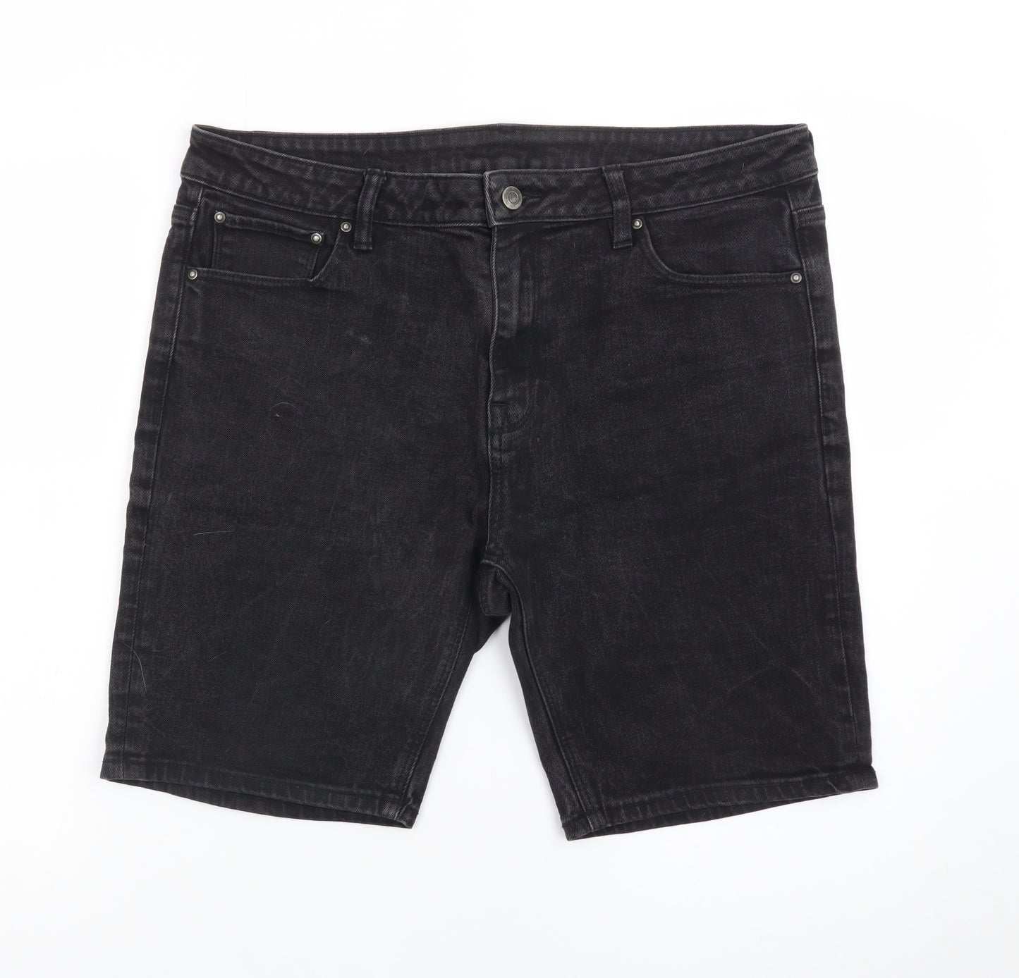 ASOS Women’s Black Denim Bermuda Shorts Size 18 Cotton Stretch