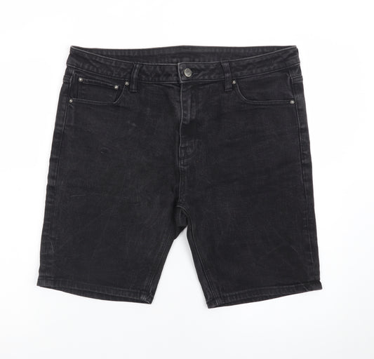ASOS Women’s Black Denim Bermuda Shorts Size 18 Cotton Stretch