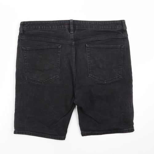 ASOS Women’s Black Denim Bermuda Shorts Size 18 Cotton Stretch