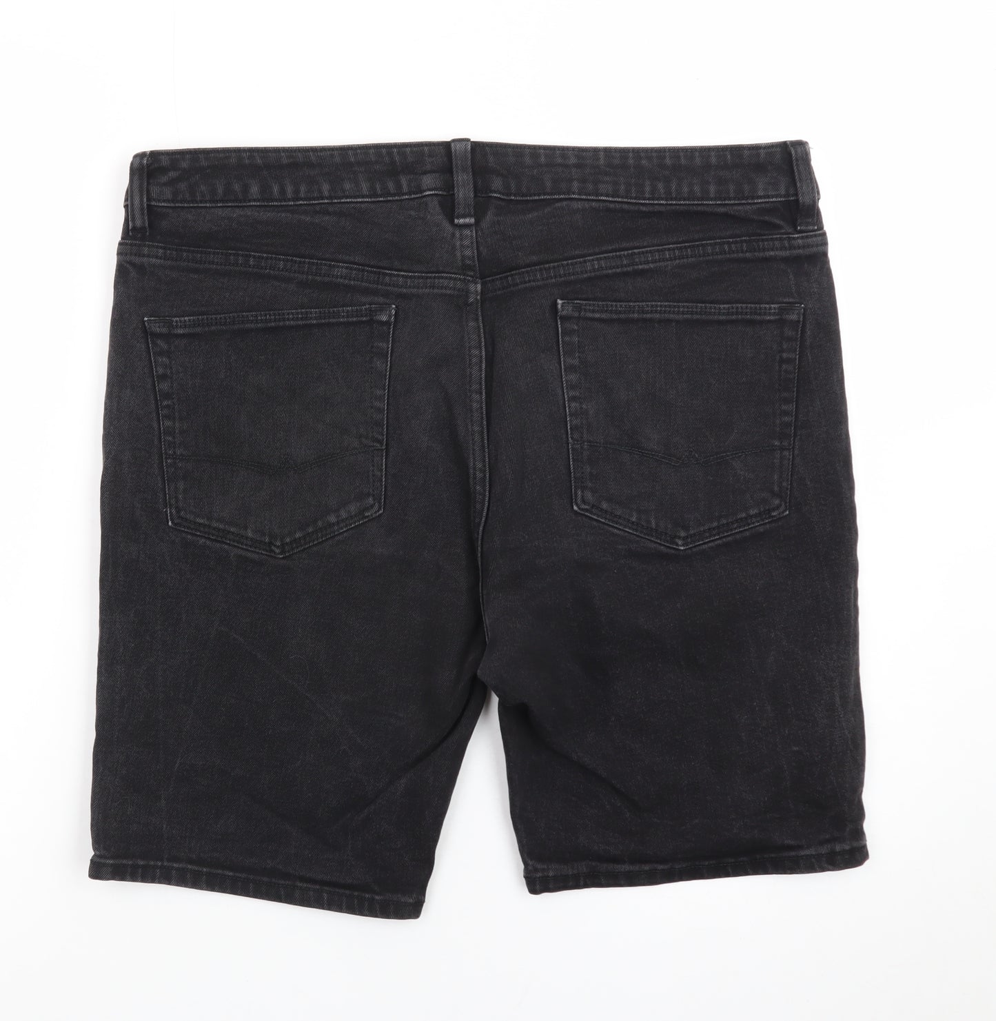 ASOS Women’s Black Denim Bermuda Shorts Size 18 Cotton Stretch