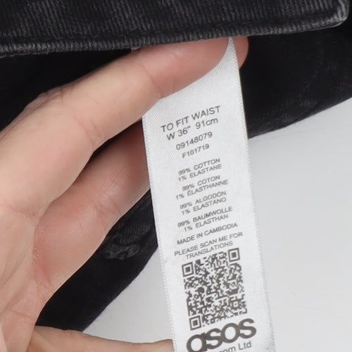 ASOS Women’s Black Denim Bermuda Shorts Size 18 Cotton Stretch