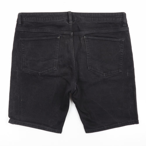 ASOS Women’s Black Denim Shorts Size 36 Mid Rise Cotton Blend