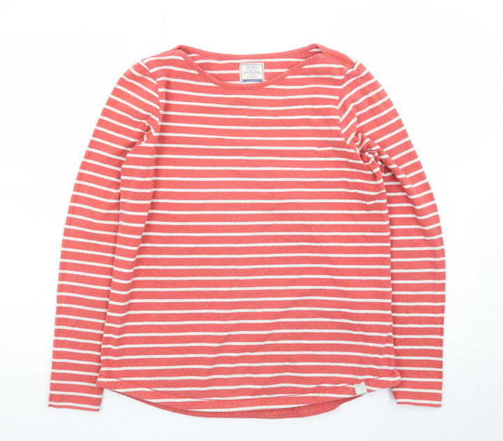 Fat Face Women Pink Striped Long Sleeve Cotton Breton T-Shirt UK 12