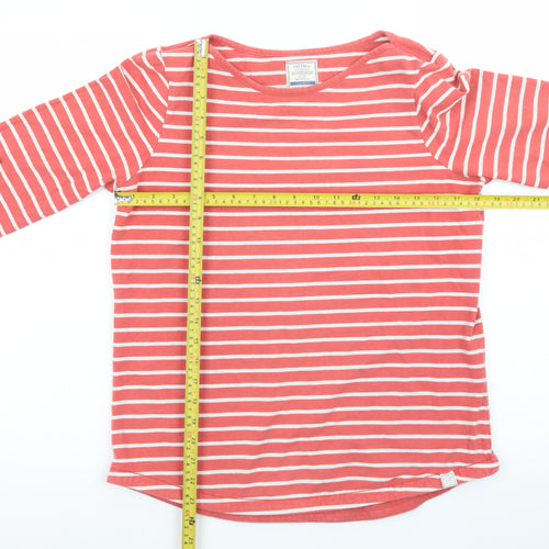 Fat Face Women Pink Striped Long Sleeve Cotton Breton T-Shirt UK 12