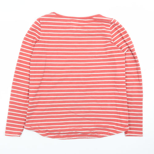 Fat Face Women Pink Striped Long Sleeve Cotton Breton T-Shirt UK 12