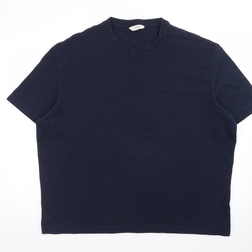 Marks and Spencer Men’s Navy Blue 2XL Regular Fit Crew Neck Cotton T-Shirt