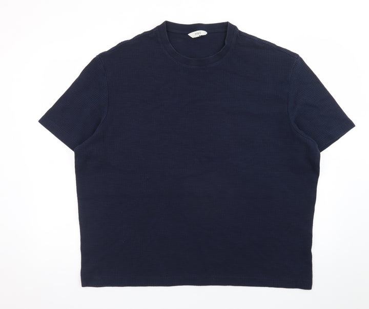 Marks and Spencer Men’s Navy Blue 2XL Regular Fit Crew Neck Cotton T-Shirt