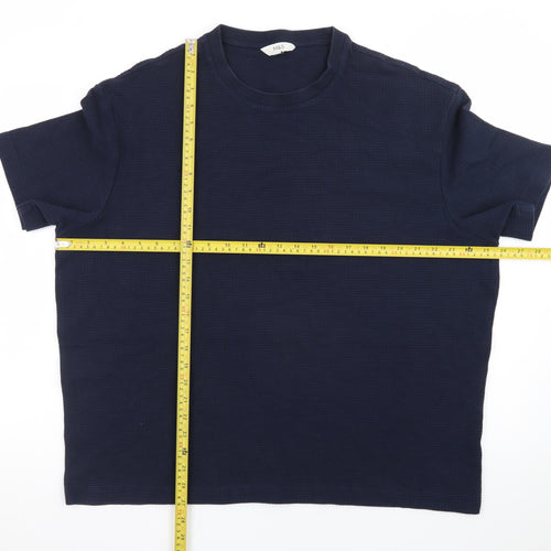 Marks and Spencer Men’s Navy Blue 2XL Regular Fit Crew Neck Cotton T-Shirt