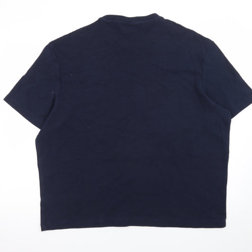 Marks and Spencer Men’s Navy Blue 2XL Regular Fit Crew Neck Cotton T-Shirt