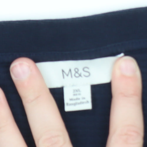 Marks and Spencer Men’s Navy Blue 2XL Regular Fit Crew Neck Cotton T-Shirt