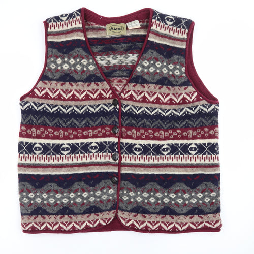 Alibi Women’s Multicoloured Fair Isle Wool Knit Vest L