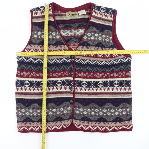 Alibi Women’s Multicoloured Fair Isle Wool Knit Vest L