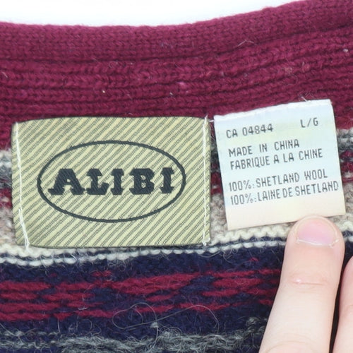 Alibi Women’s Multicoloured Fair Isle Wool Knit Vest L