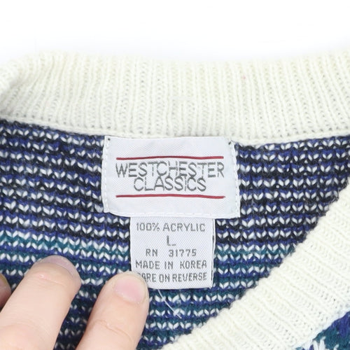 Westchester Classics Men's Multicoloured Fair Isle Knit Jumper L