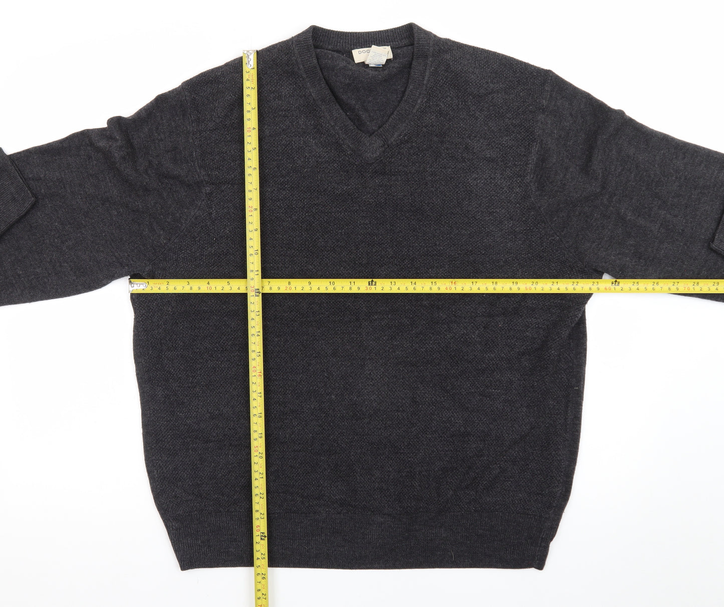 Dockers Men's Grey V-Neck Knit Pullover Jumper XL
