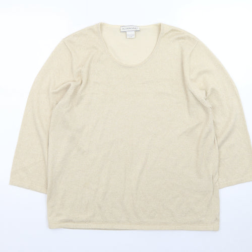 Allison Daley Women's Beige Knit Pullover Jumper L Scoop Neck