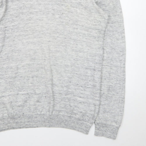 ACW85 Men's Grey V-Neck Knit Pullover Jumper Size M