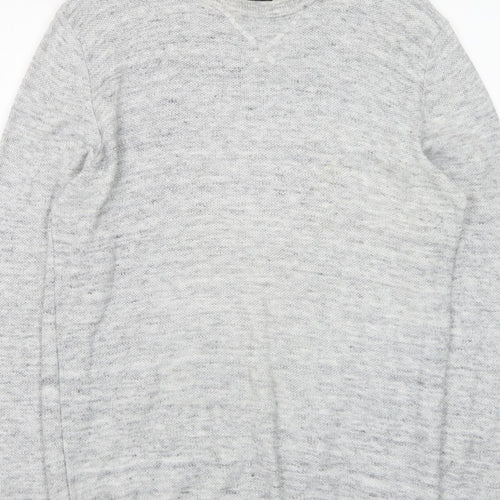 ACW85 Men's Grey V-Neck Knit Pullover Jumper Size M