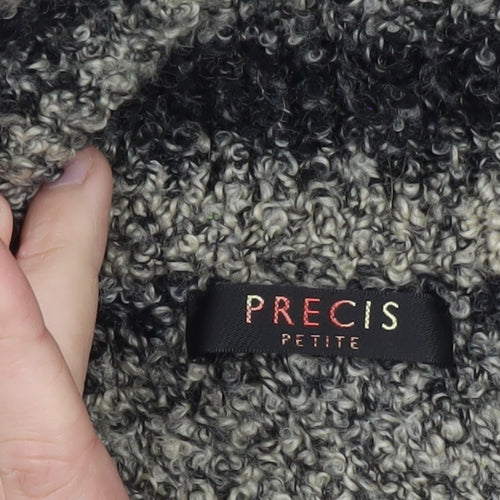 Precis Petite Women's Grey Striped Chunky Knit Wool Blend Jumper Size S