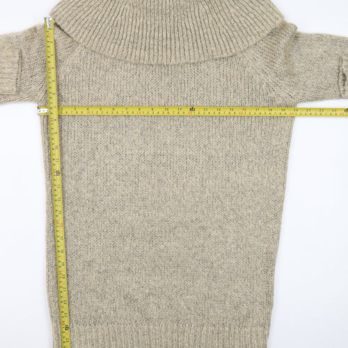 New Look Womens Beige Knit Roll Neck Jumper Dress M