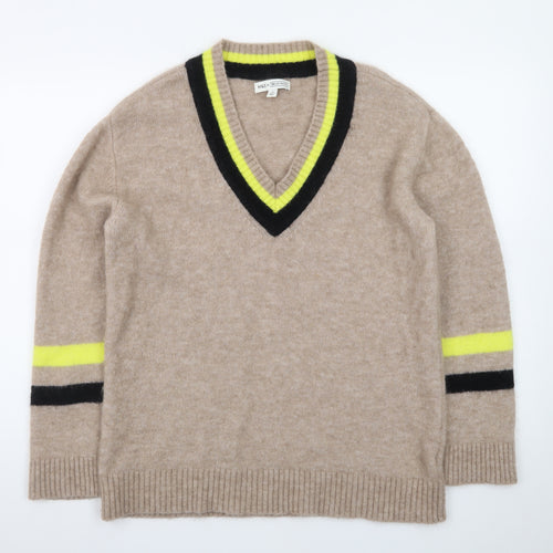 Marks and Spencer Bella Freud Womens Beige V-Neck Wool Jumper M